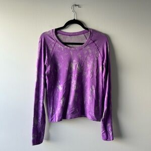 Lululemon purple printed long sleeve athletic top